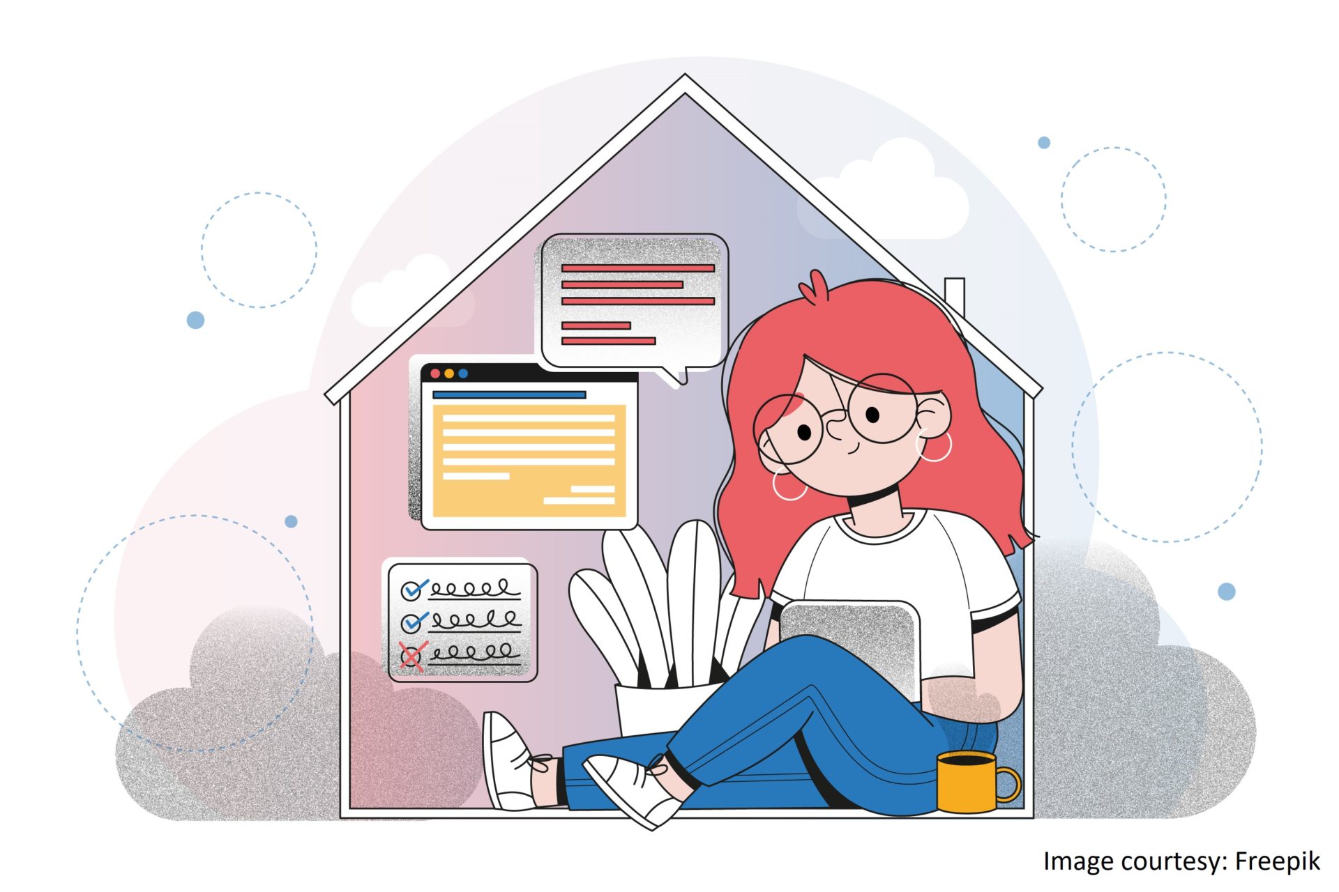 Girl reading book an experience of the new normal
